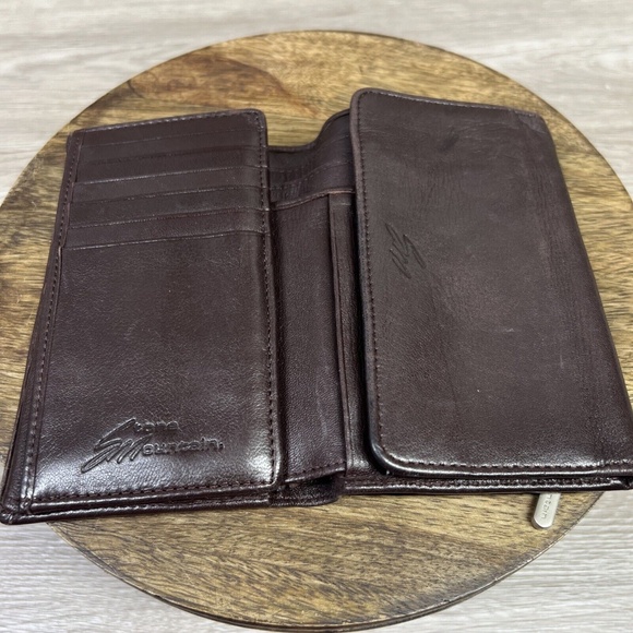 Vintage Stone Mountain Maroon 100% Leather Women's Wallet Several Compartments - Picture 6 of 10